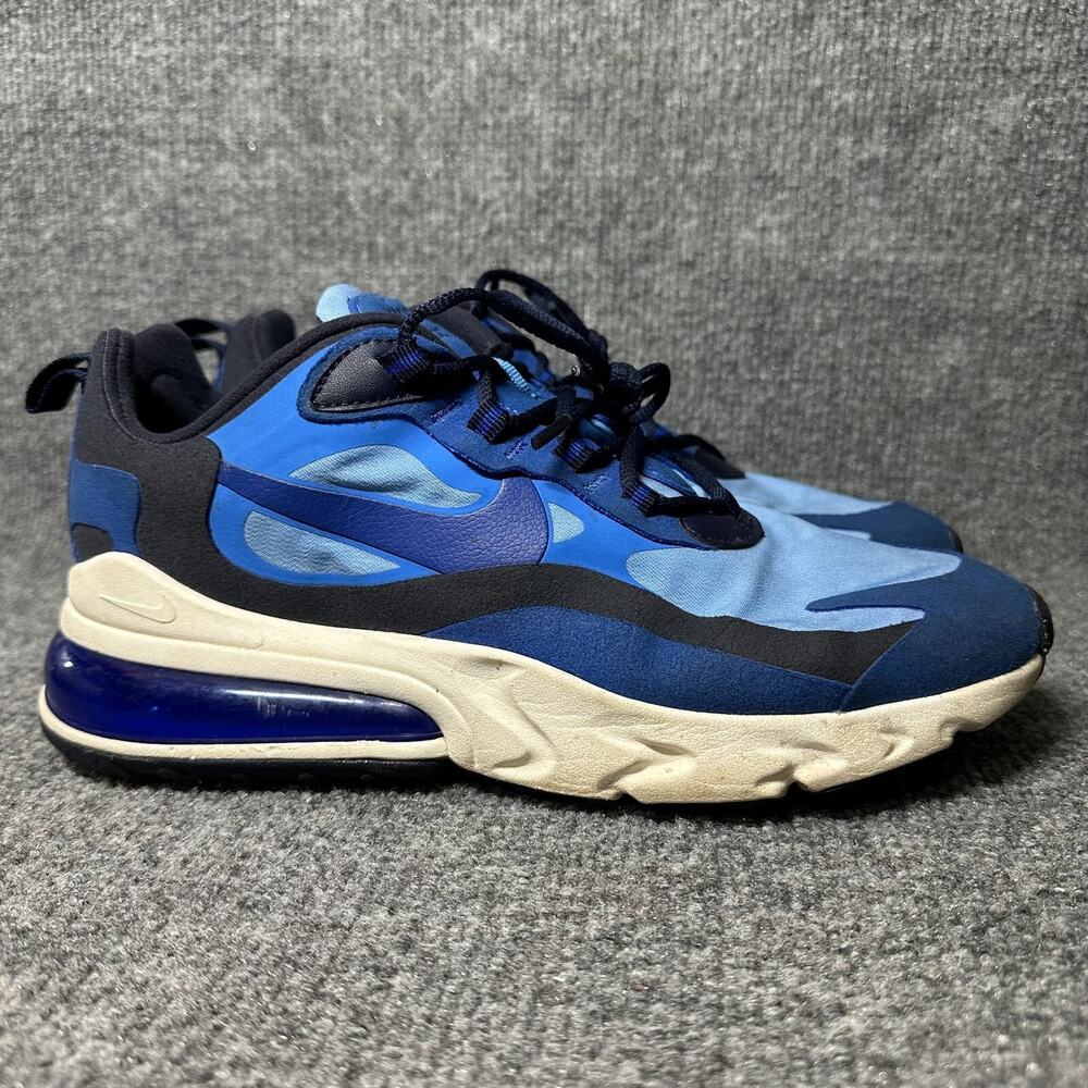 Nike Air Max 270 React CI3866-400 Men's US 8 Sneakers Blue Athletic Lace Shoes